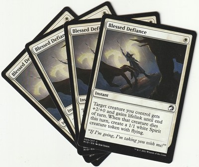   4 MAGIC The Gathering BLESSED DEFIANCE White Instant PLAYSET MID/EN NM/EX