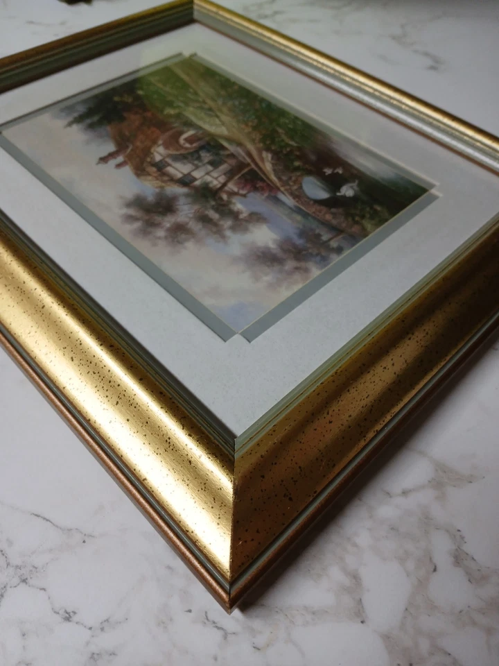 Carl Valente принт английский коттедж лебеди двойной матовый в рамке 12 X 10 - Изображение 3 из 4