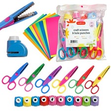 Craft Scissors with Decorative Edge   26 Piece Crafting Set - 6 Scissors with...