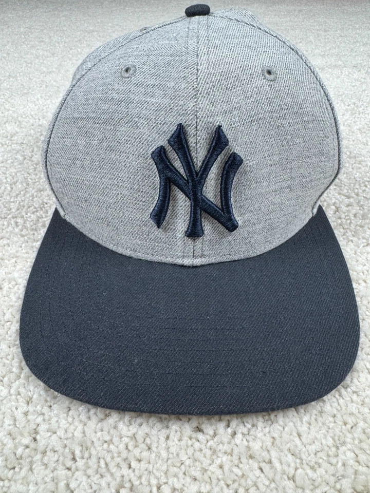 New York Yankees Hat Cap Adult Snapback 47 Brand Gray Navy Two-Tone Men's WOOL - Image 2 of 4
