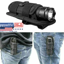 Tactical Portable Belt Carry Case Flashlight Pouch Waist Belt Bag Torch Holster