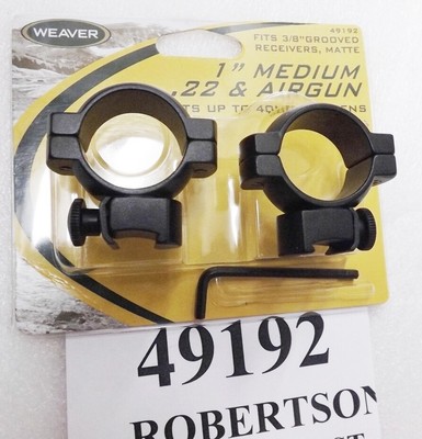 12 Sets Weaver 1-Inch Scope Rings – Fits .22 Grooved Receivers & Air Rifles, Medium Height