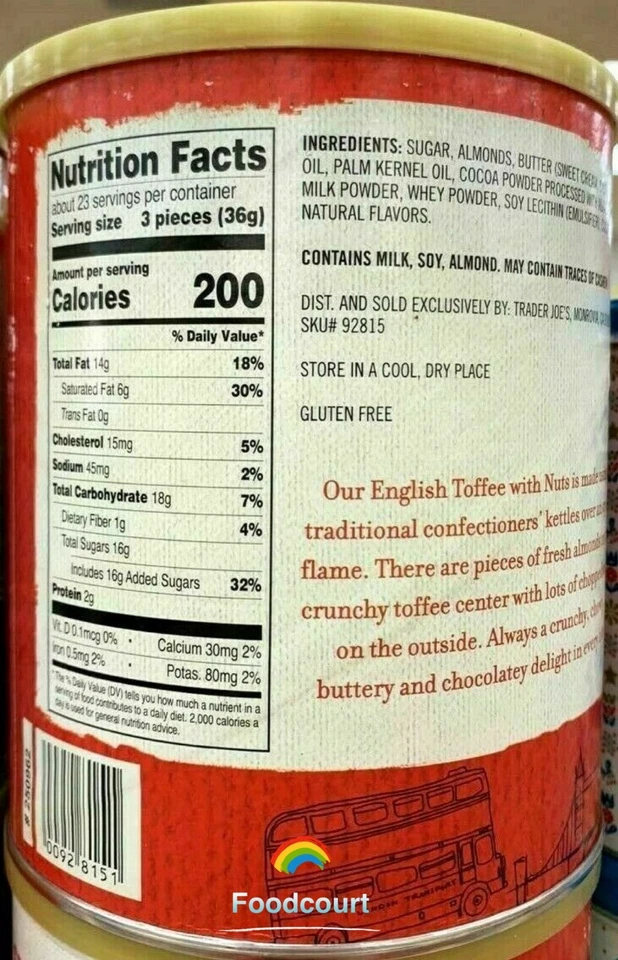 2 Packs Trader Joe's English Toffee with Nuts 30 oz Each Pack, Total 60 oz - Image 4 of 4