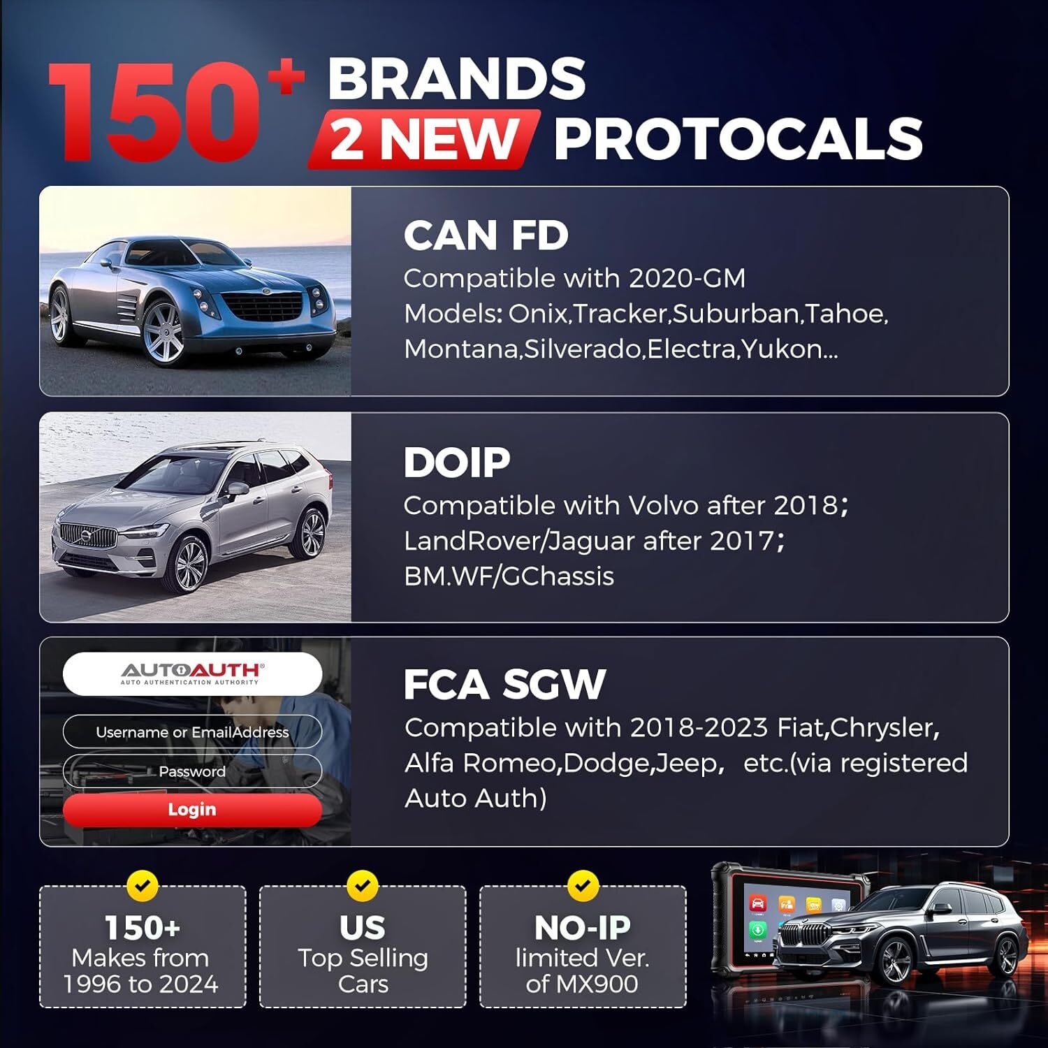 2025 Autel MaxiCOM MK900 Car Auto Diagnostic Scanner Tool Upgraded MK808BT PRO