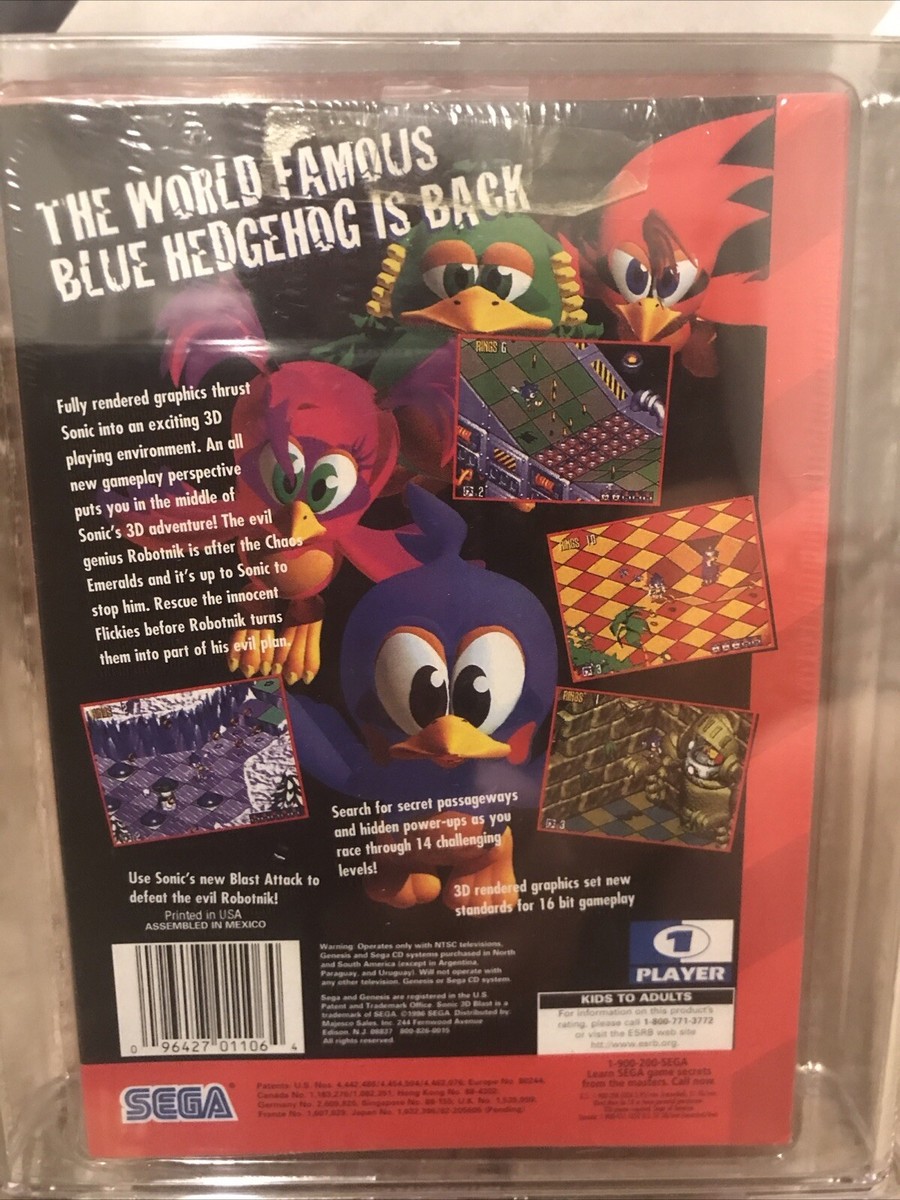 Sonic 3D Blast (Sega Genesis) WATA 8.5 A+ New Sealed Tuck