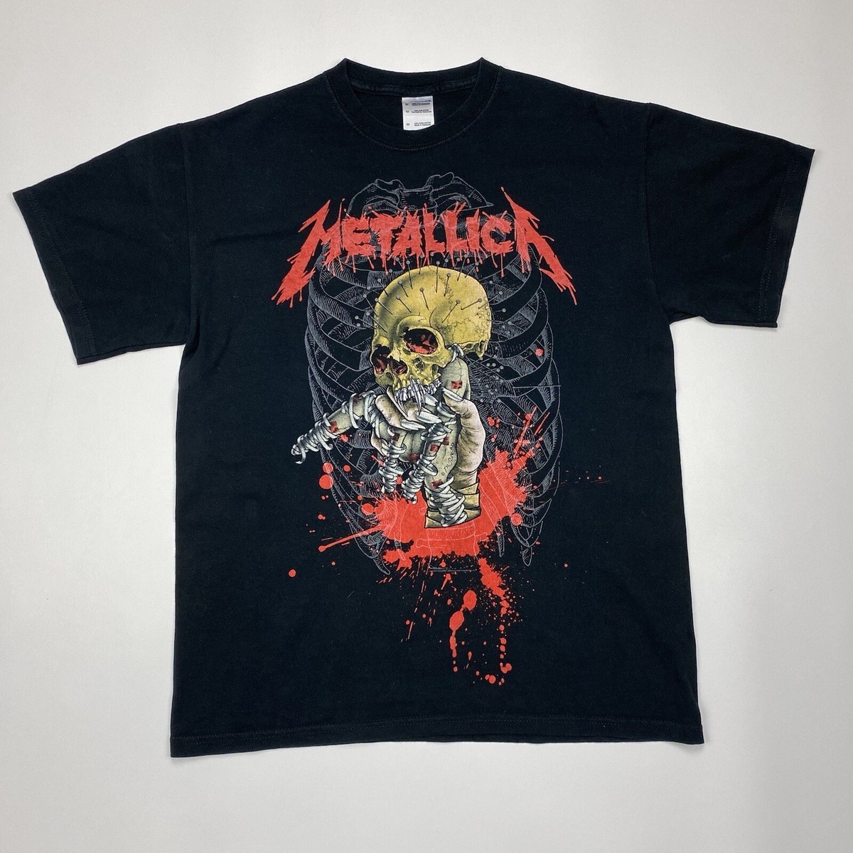 Vintage Gildan Metallica Shirt Mens Medium Black 2008 Tour Pushead