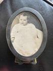 Antique signed Unger Bro STERLING SILVER PICTURE FRAME Oval 4x3” with Baby Photo — photo 1