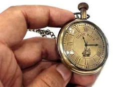 Vintage Nautical Antique Titanic Ship Pocket Watch Brass With Box Nautical Gift