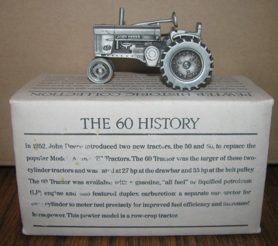 2-цилиндровый 60-цилиндровый трактор John Deere 1:43 спецификация литая оловянная игрушка JDM-003 1990-е jd - Изображение 3 из 4