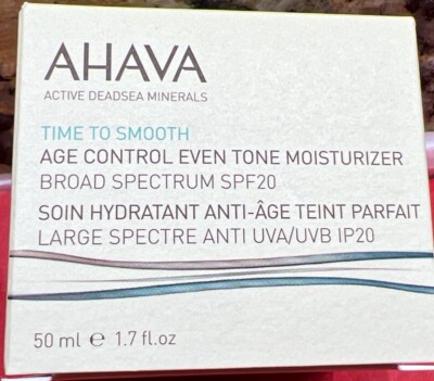 AHAVA Time To Smooth Age Control Even Tone Moisturizer, 1.7 Fl Oz SPF 20 NIB