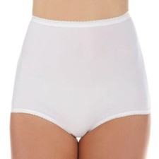 ShadowLine Size 7 White Nylon Full Classic Brief Style 17042 3 Pair Package