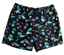 No Boundaries Men's Multicolor Hawaii Palm Mesh Lined Swim Trunks Size L 36/38