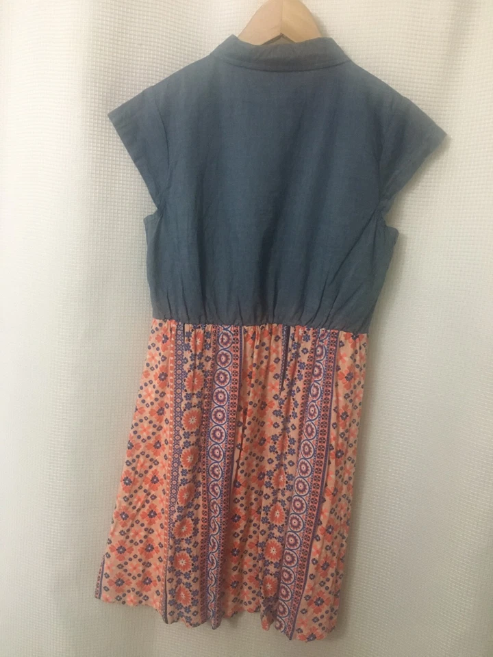 Vestido floral de mezclilla para niñas Faded Glory talla L 10/12 Foto 3 de 4