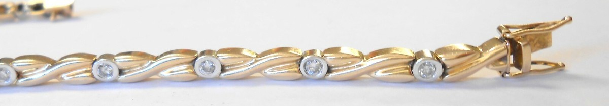 Gorgeous Diamond X & O 14K Yellow Gold Bracelet 7" Hugs & Kisses Love Signed KDS View 5