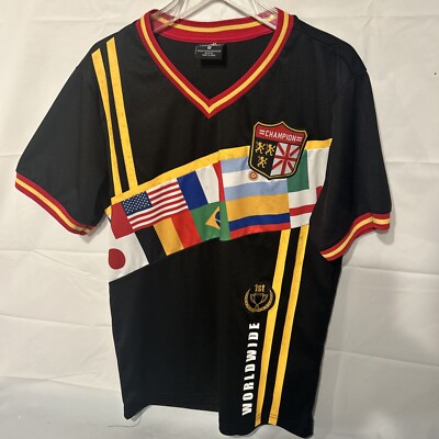 Lavish Society Soccer Jersey Worldwide Sz Med Nations Flags