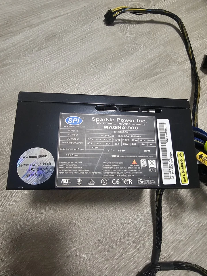SPI900GCM Sparkle Power Magna 900 900-Watts ATX 12V High Efficiency 80Plus SLI - Image 2 of 2