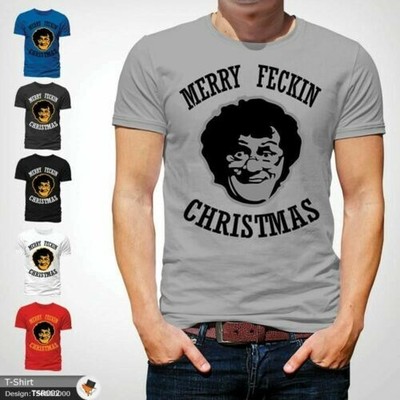 Idee Regalo Natale Signora.Signora Brown Merry Feckin Natale T Shirt Idea Regalo Natale T Shirt Grigio Ebay