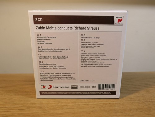 Zubin Mehta Conducts Richard Strauss 8 CD *LIKE NEW* Sony Classical Box Set - Picture 2 of 3