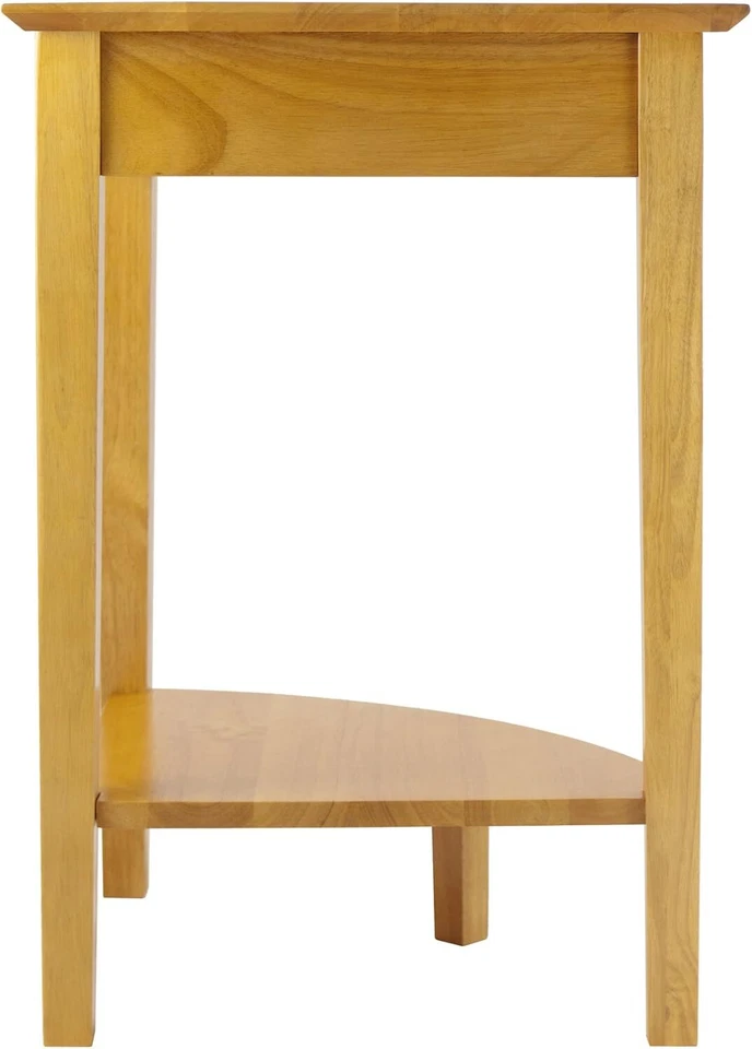 Elegante escritorio de esquina de madera con estante, miel, 20 pulgadas miel  Foto 2 de 4