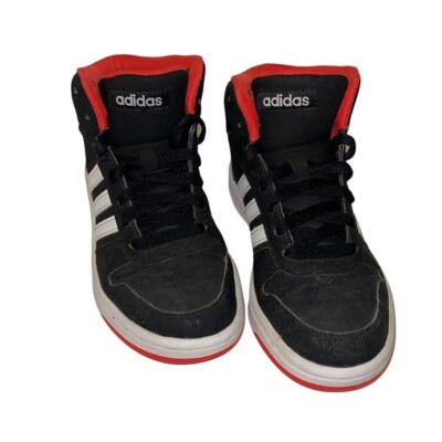 Adidas Hoops 2.0 Mid Black White Red Basketball Shoes 