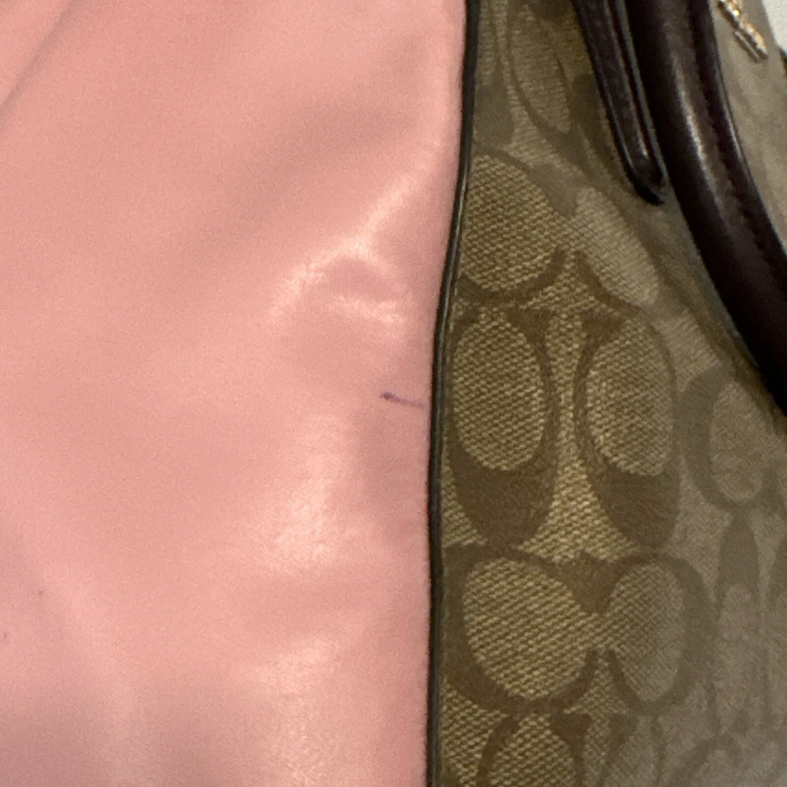 COACH F57492 PVC rosa modello totale altra borsa borsetta pelle oro portachiavi