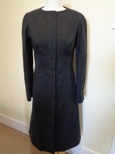 ALEXANDER MCQUEEN BLACK SELF PRINT COAT WITH SPARKLE DETAIL - SIZE 10 (42)