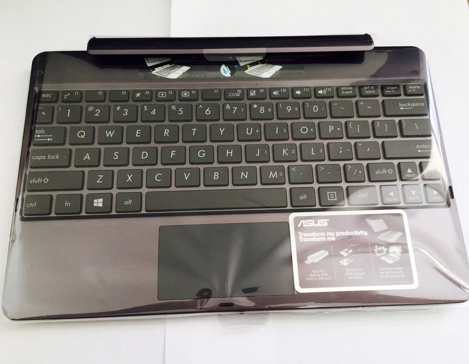 ASUS Vivo Tab RT TF600T Tablet Keyboard Touchpad Charging Dock USB Port New Grey - Image 3 of 4