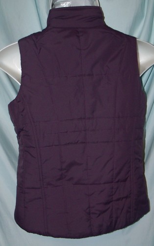 Athletic Works Solid Dark Purple Mock Neck Sleeveless Quilted Vest Size M - Picture 3 of 4
