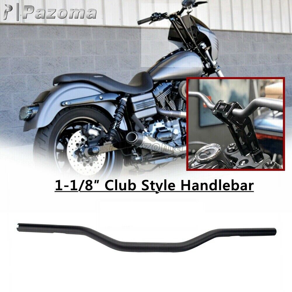 Motorcycle 1-1/8″ Handlebars for Harley Dyna Street bob Softail Club Style  Black