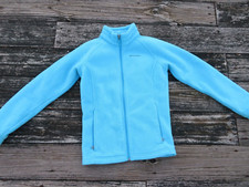 Columbia Fleece Full Zip Jacket Youth Girls L 14/16 Light Blue with Pockets
