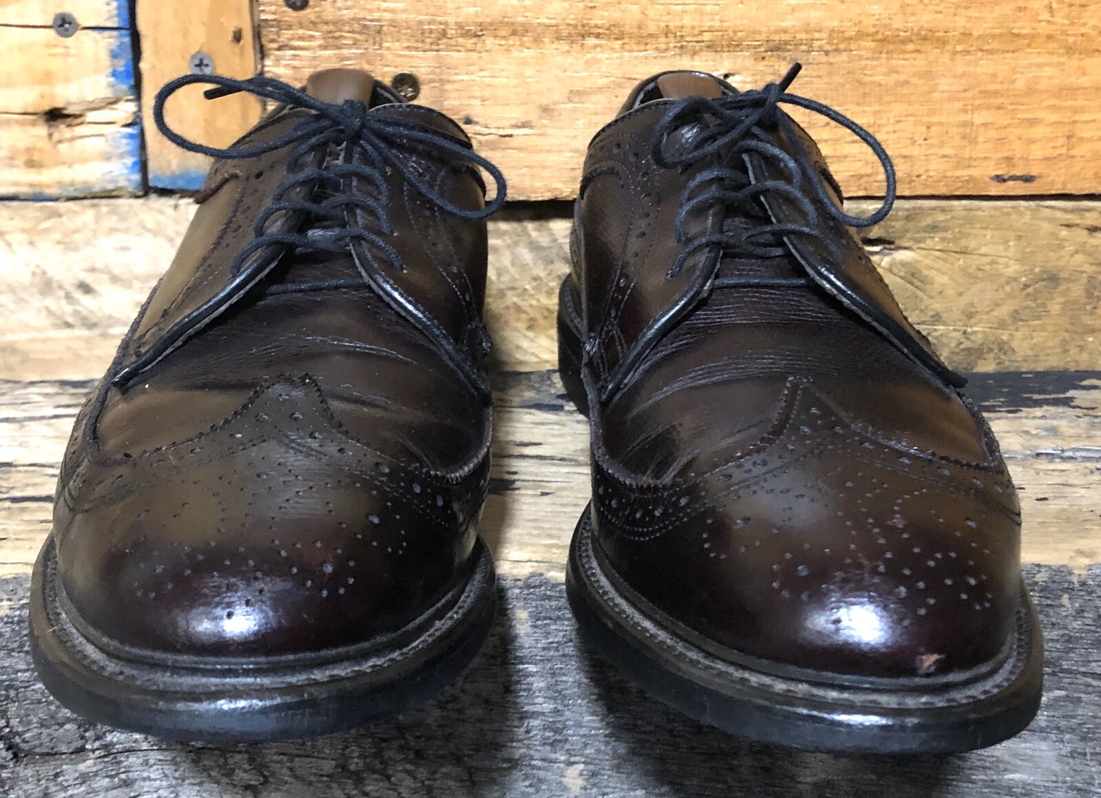 SAOLA Scarpe Oxford eleganti Stuart Mcguire da uomo punta ad ala in pelle marrone taglia 8 5 C