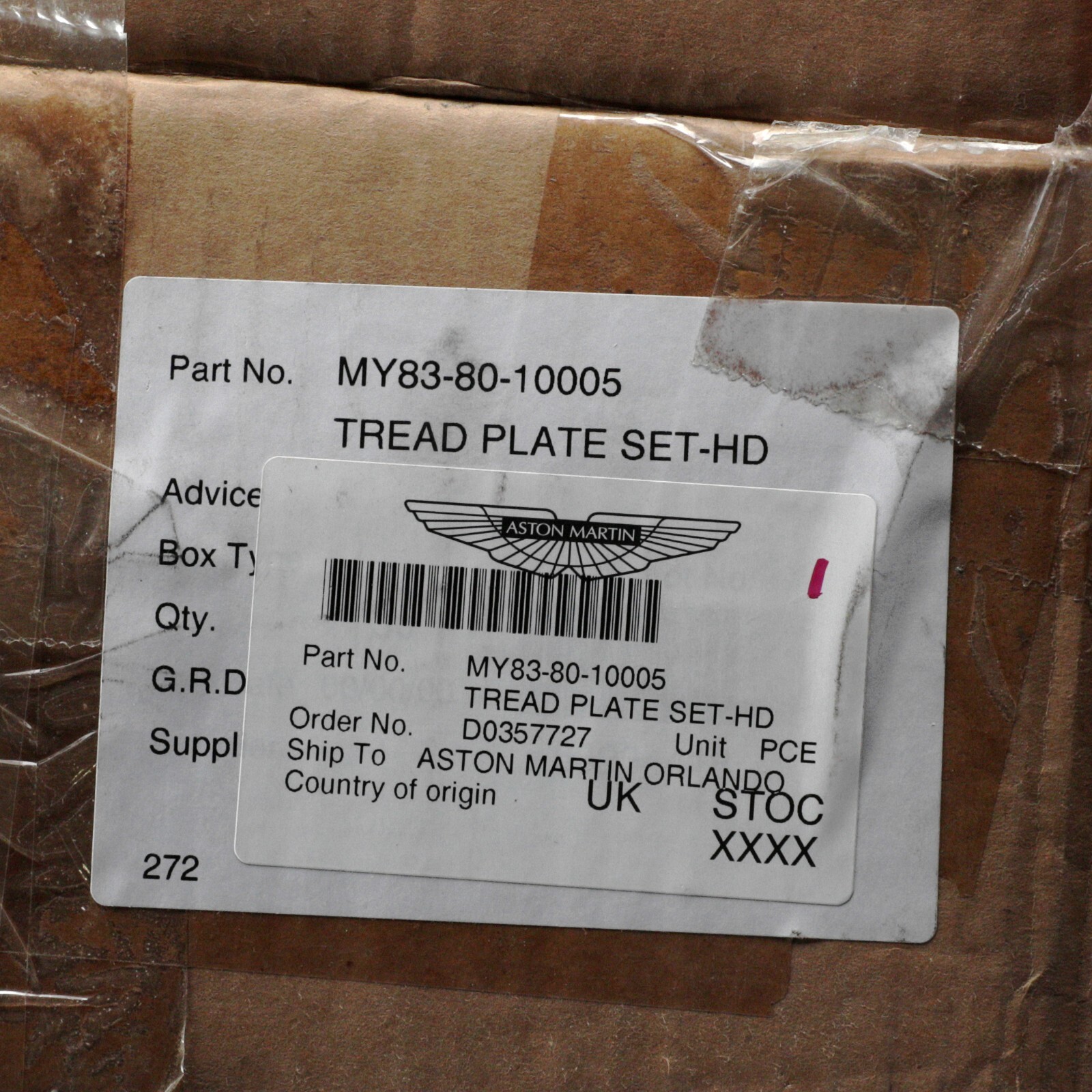 GENUINE ASTON MARTIN HEAVY DUTY TREAD PLATE SET OEM NEW MY83-80-10005