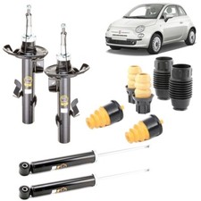 KIT COMPLETO 4 AMMORTIZZATORI + TAMPONI PER FIAT 500 0.9 1.2 1.3 1.4 DAL 2007