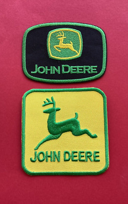 J/D TRAKTOR LANDMASCHINEN LANDWIRTSCHAFT BESTICKTE AUFNÄHER x 2/JOHN DEERE