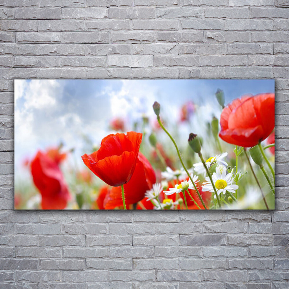 Tableau acrylique 120x60 floral pour illuminer un mur sombre sans cadre