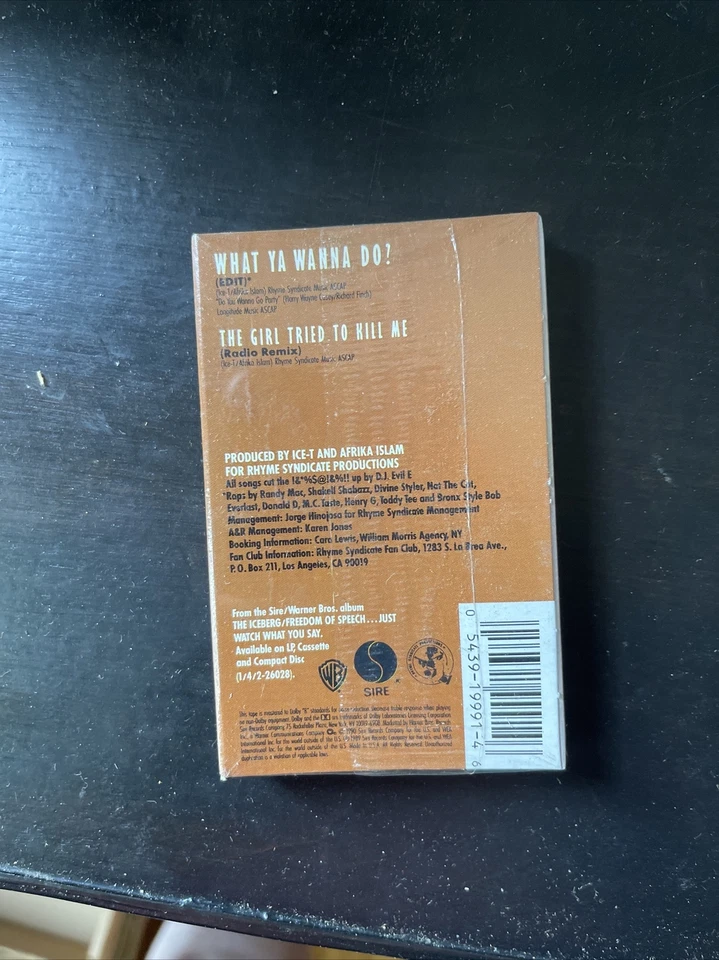 Sealed Ice-T What Ya Wanna Do? Cassette Single 1990 - Image 3 of 4