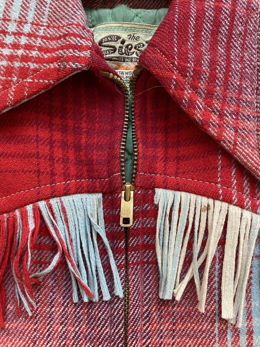 Vintage 1950's SIESTA WOOL JACKET Coat Plaid Metal Zipper Vintage 1950's SIESTA WOOL JACKET Coat Plaid Metal Zipper