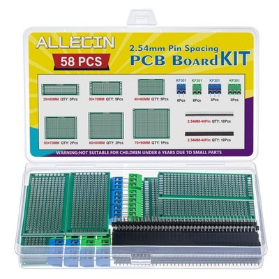PCB Board Kit 20 Stück Lochrasterplatine Leiterplatten Schraubklemmen Header
