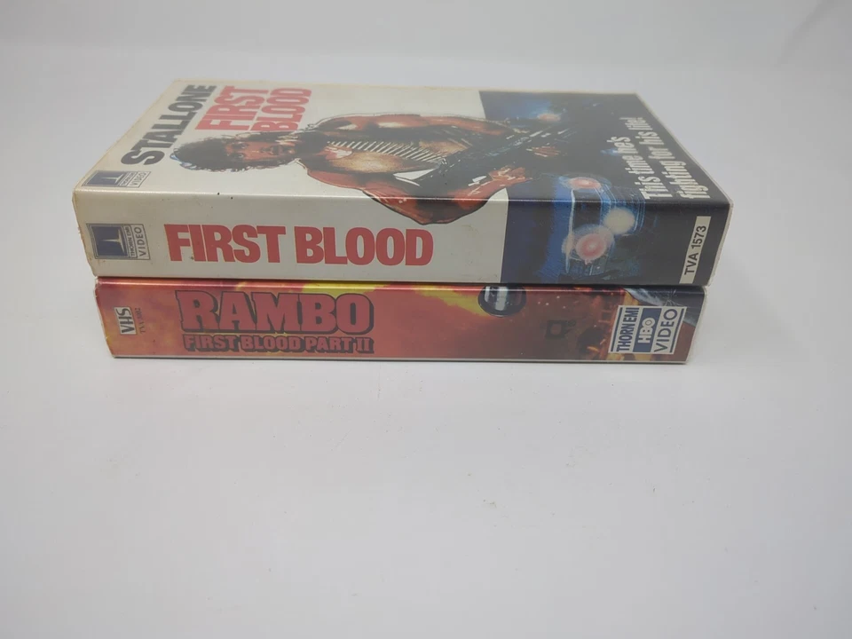 Rambo First Blood Part I & II VHS Thorn EMI HBO Hardcase Clamshell Stallone - Image 3 of 4