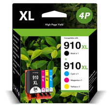 4 PACK 910XL Ink Combo W/Chip for HP OfficeJet Pro 8010 8015 8020 8022 8025 8028