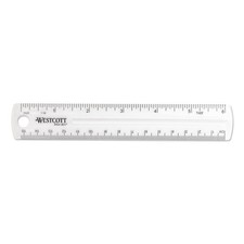 Westcott 45016 6 in. Standard/Metric Transparent Shatter-Resistant Ruler New
