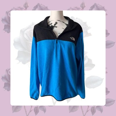 The North Face Glacier Men s Fleece Large | Blue Black 1/4 Zip Pullover |