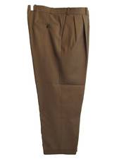 CHAPS Ralph Lauren 100% wool felted brown pleated cuffed dress pant 36X28 Canada