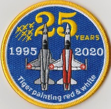 SWISS AIR FORCE  Tiger painting red&white 25 Years Stoff ohne klett rar