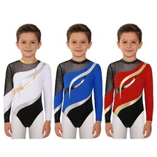Boys Ballet Performance Bodysuit One Piece Leotard Dance Exercise Jumpsuit