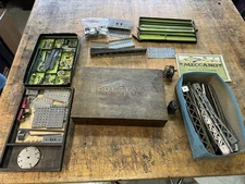 Vintage Mysto Pre A.C. GILBERT Erector Set Parts with Wooden Box Incomplete Set
