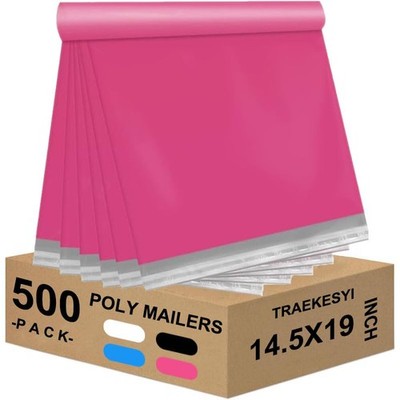 Poly Mailers 14.5x19 | 500 Pcs Bulk | Bags/Envelopes Pink Packaging Bags for ...