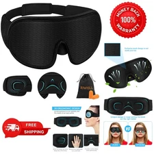 Super Soft Black 3D Contoured Sleep Mask - Ideal for Deep, Restorative Sleep
