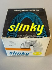 Vintage 60s 70s Slinky Toy James Industries in Original Box MCM Kids Fun Toy