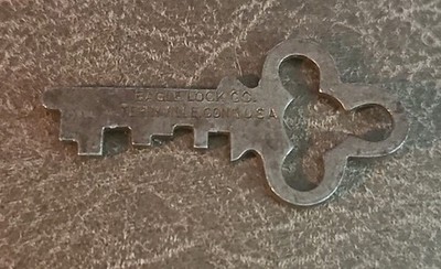 Eagle Lock Co Key Vintage Antique Terryville Conn USA